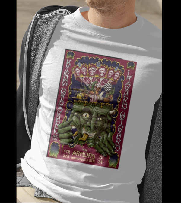 King Gizzard And The Lizard Wizard Sep 3rd 2024 The Armory Minneapolis MN Psychedelic Monster T-Shirt