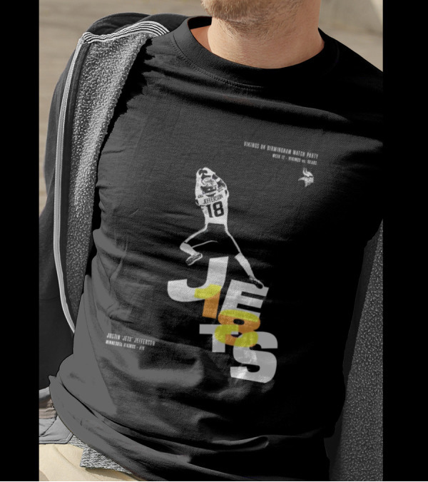 Vikings UK Birmingham Watch Party Week 12 Vikings Vs Bears Justin 'Jets' Jefferson Minnesota Vikings - JETS T-Shirt