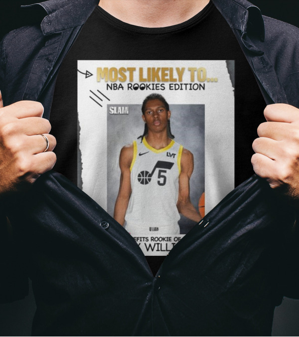 Slam Most Likely To NBA Rookies Edition Be Leaguefits Rookie Of The Year Cody Williams Utah Jazz T-Shirt