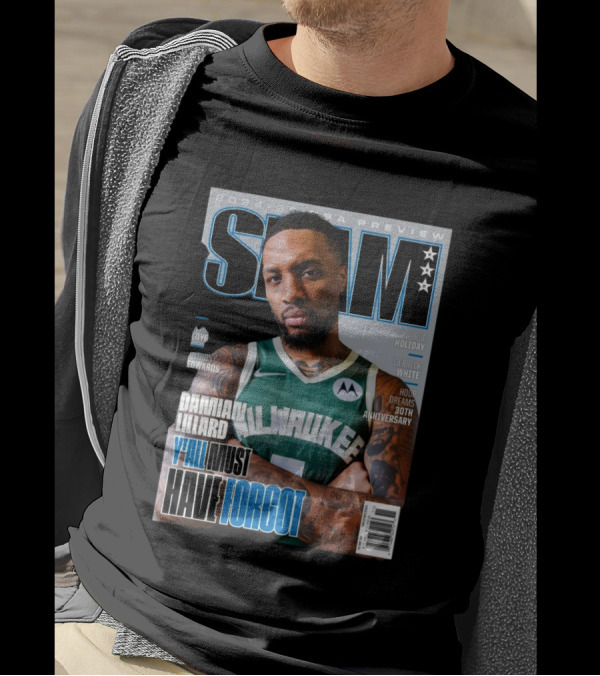 SLAM 2024-2025 NBA Preview Damian Lillard Milwaukee Bucks Y'All Must Have Forgot 30th Anniversary T-Shirt