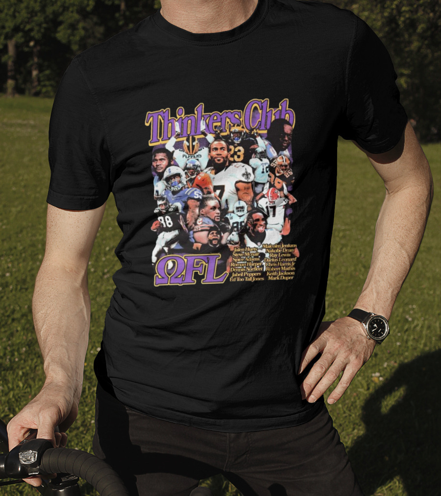 Thinkers Club NFL Jalen Hurts Steve McNair Spice Adams Roman Harper Dennis Norfleet Ray Lewis Julius Peppers Ed Too Tall Jones Melvin Ingram T-Shirt