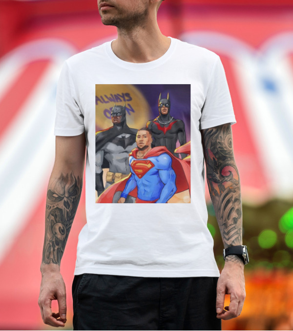 Premium T-Shirt: A.J. Brown DeVonta Smith Saquon Barkley Always Open Philadelphia Eagles Justice League Superman Batman T-Shirt A.J. Brown DeVonta Smith Saquon Barkley Always Open Philadelphia Eagles Justice League Superman Batman T-Shirt