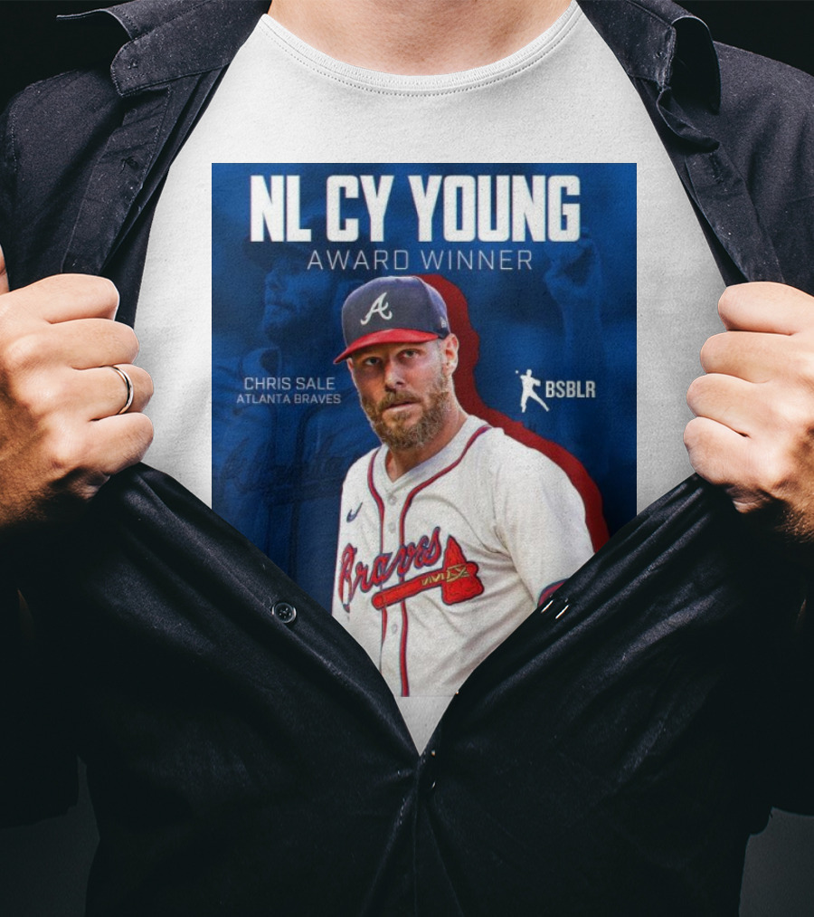 NL Cy Young Award Winner Chris Sale Atlanta Braves BSBLR T-Shirt