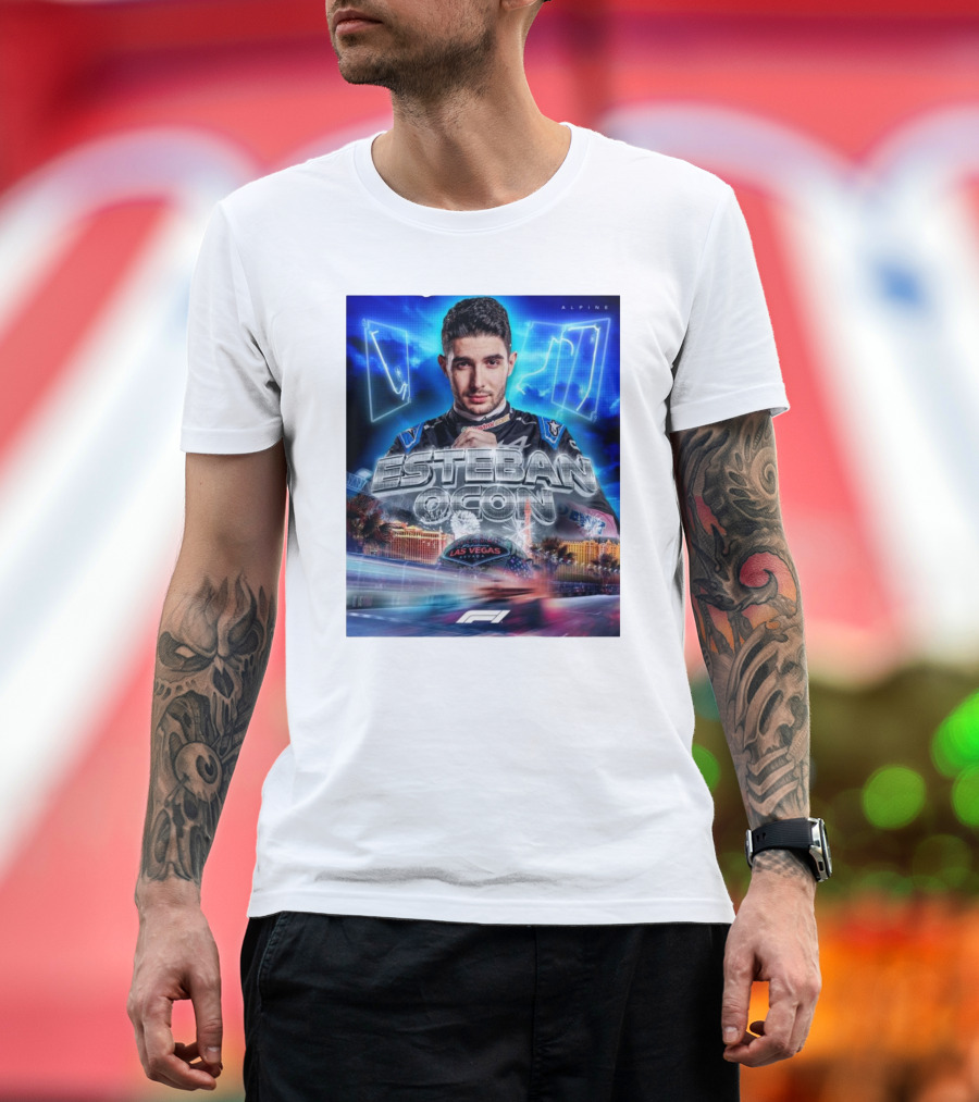 F1 Alpine Esteban Ocon Las Vegas Nevada Racing Event T-Shirt