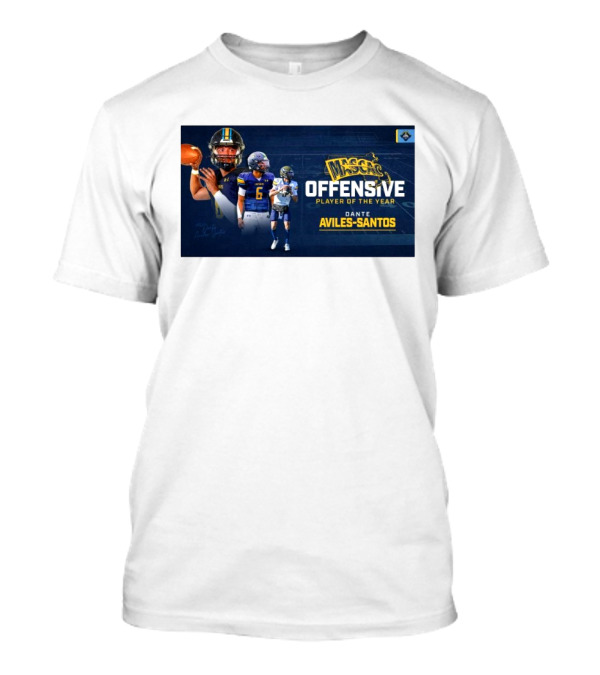 Mascac Offensive Player Of The Year Dante Aviles-Santos UMass Dartmouth Football T-Shirt
