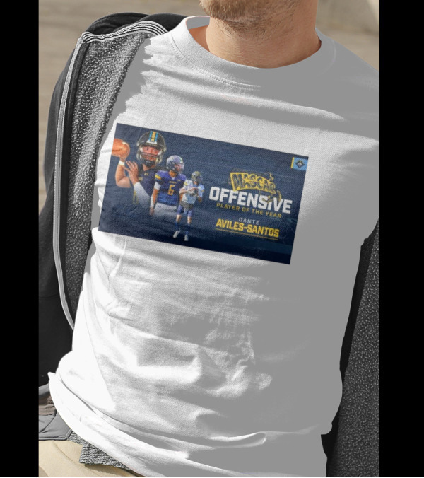 Mascac Offensive Player Of The Year Dante Aviles-Santos UMass Dartmouth Football T-Shirt
