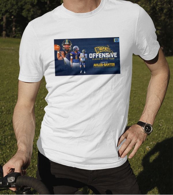 Mascac Offensive Player Of The Year Dante Aviles-Santos UMass Dartmouth Football T-Shirt