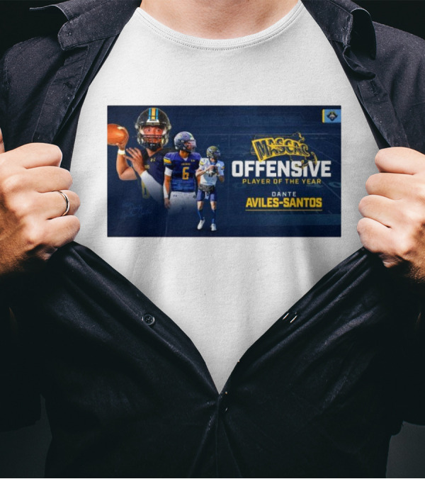 Mascac Offensive Player Of The Year Dante Aviles-Santos UMass Dartmouth Football T-Shirt
