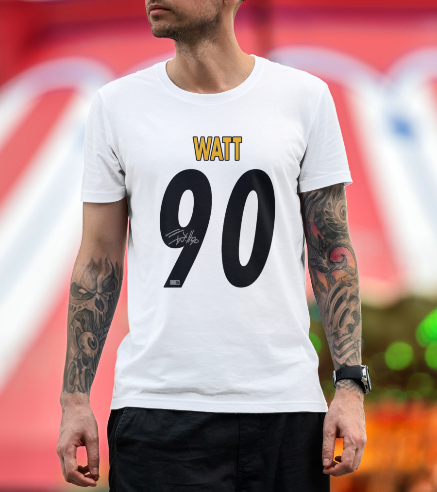 T. J. Watt Pittsburgh Steelers 90 NFL Signature Nov 21, 2024 Cleveland Browns T-Shirt