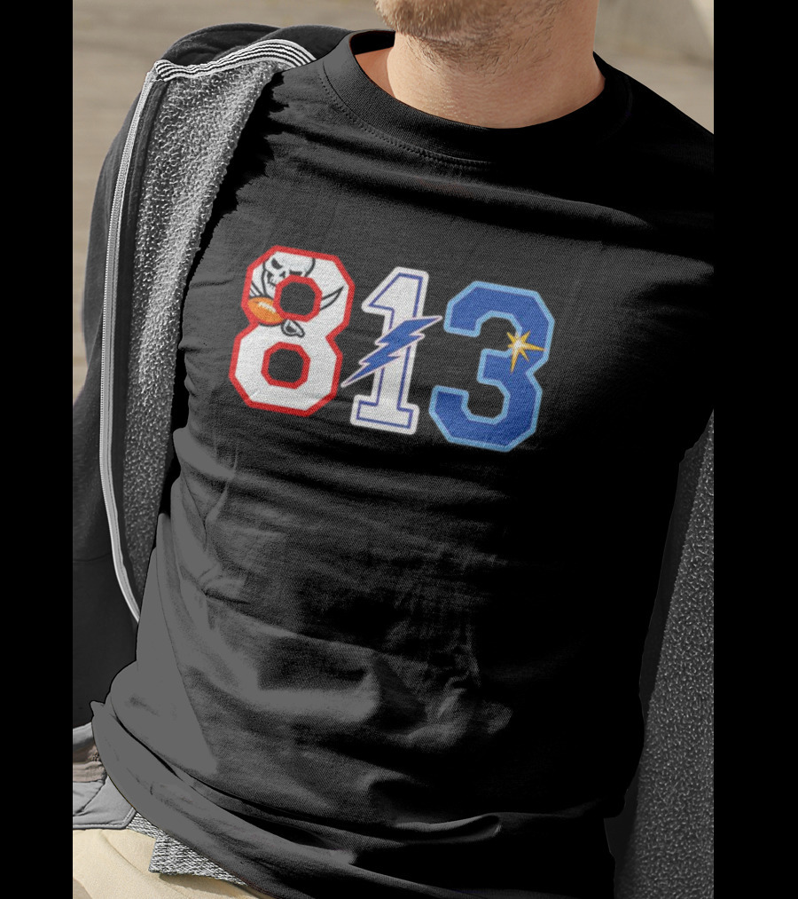 813 Tampa Buccaneers Tampa Bay Rays Tampa Bay Lightning T-Shirt