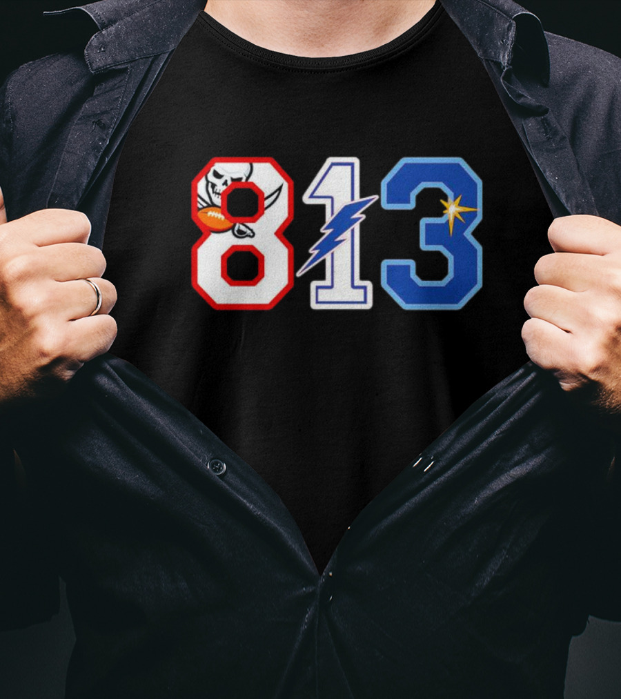 813 Tampa Buccaneers Tampa Bay Rays Tampa Bay Lightning T-Shirt
