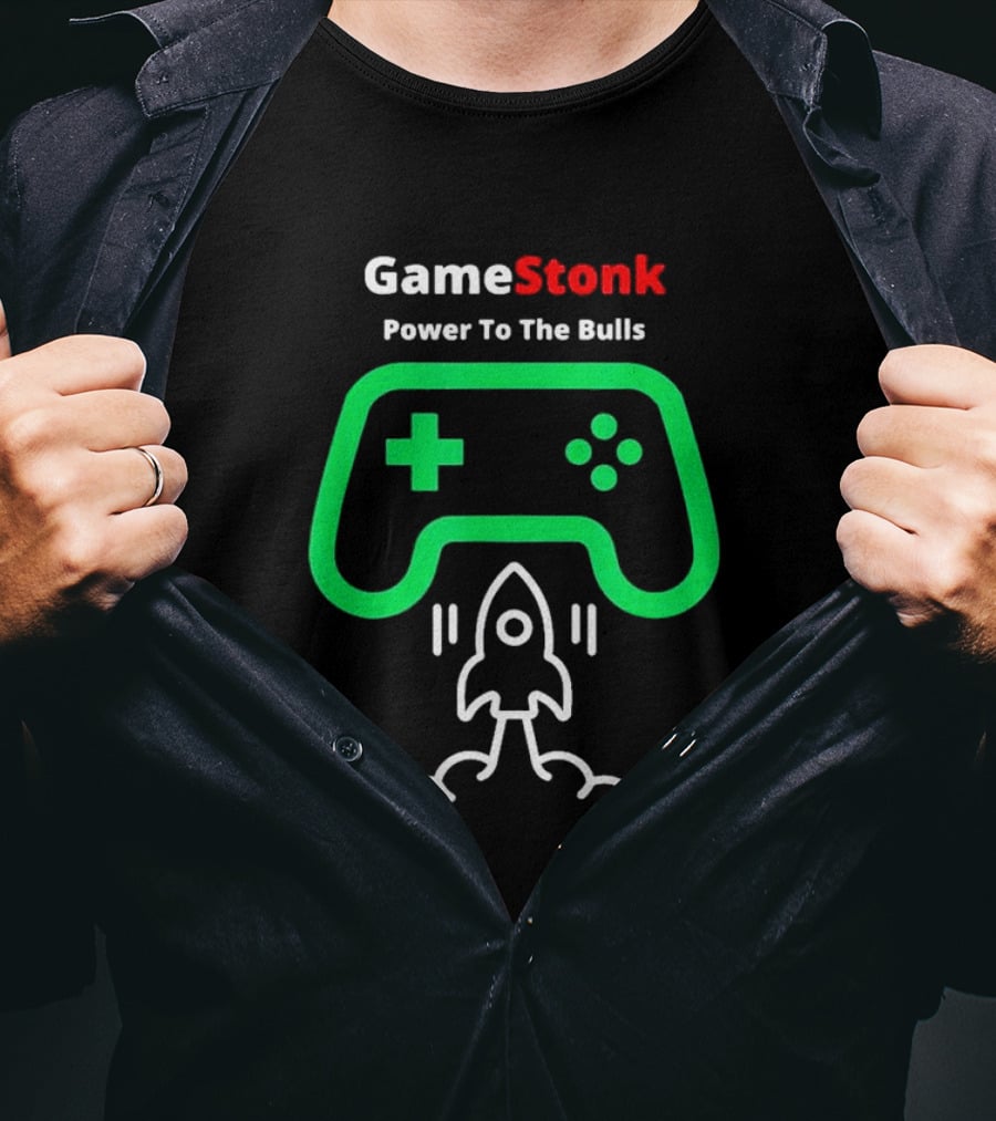 GameStonk Power To The Bulls Hedge Fund Destroyer Wall Street Bets Rocket Controller Classic T-Shirt