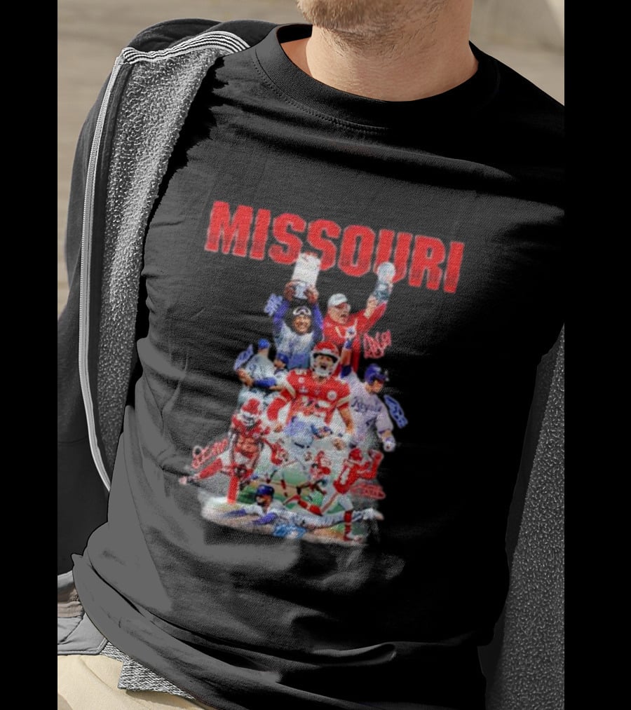 Missouri Chiefs Royals Cardinals Players Signatures T-Shirt