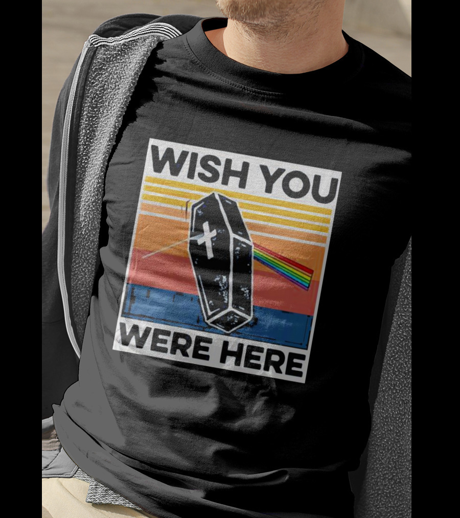 Coffin Wish You Were Here Vintage Rainbow Prism T-Shirt
