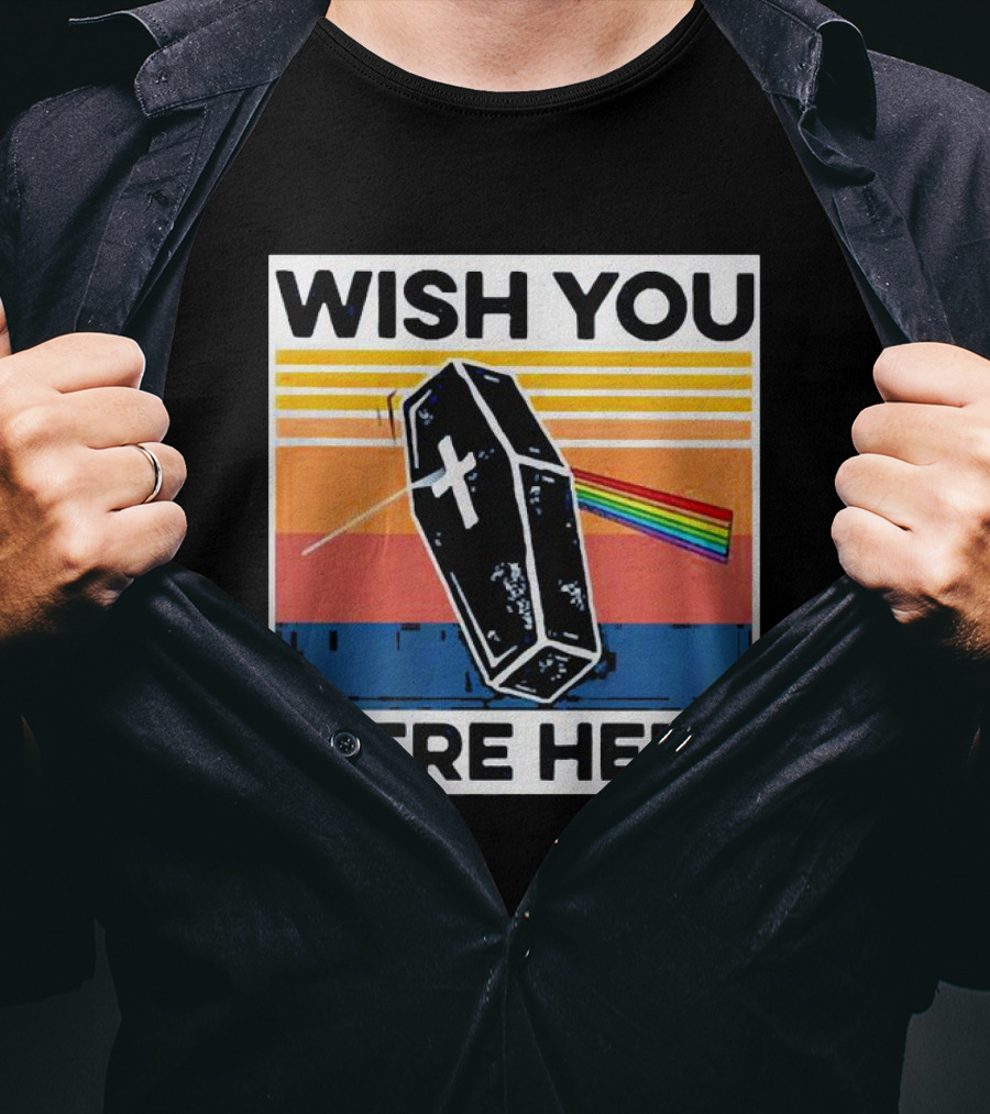 Coffin Wish You Were Here Vintage Rainbow Prism T-Shirt