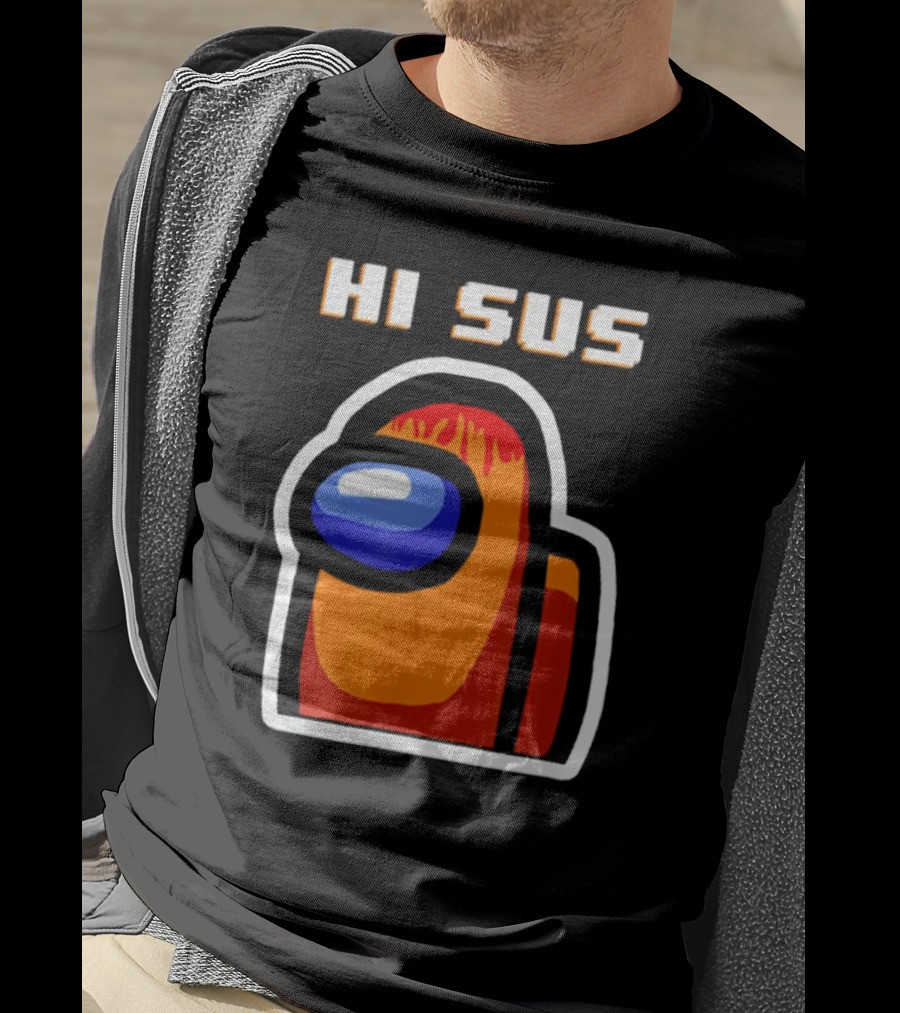 Hi Sus Impostor Among Us Funny Vintage Game T-Shirt