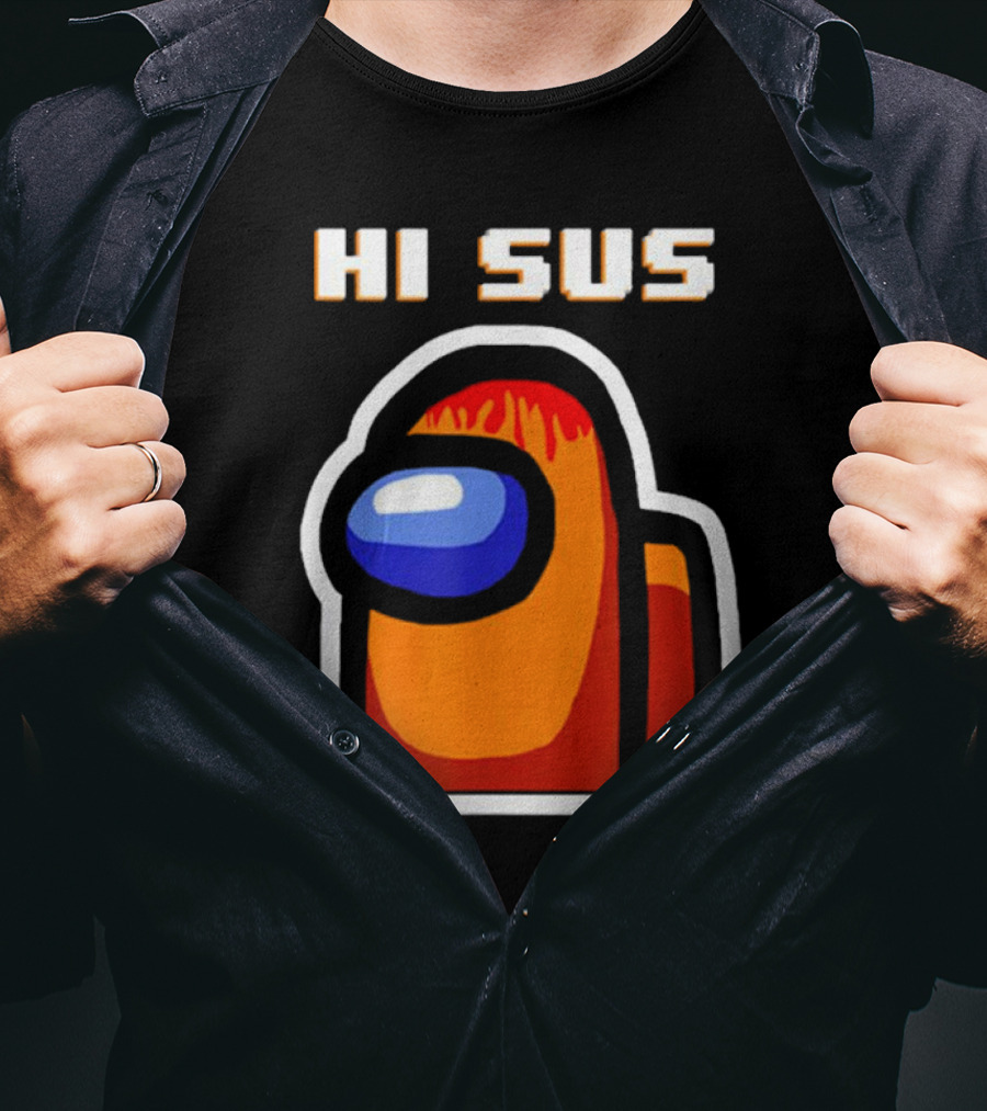 Hi Sus Impostor Among Us Funny Vintage Game T-Shirt