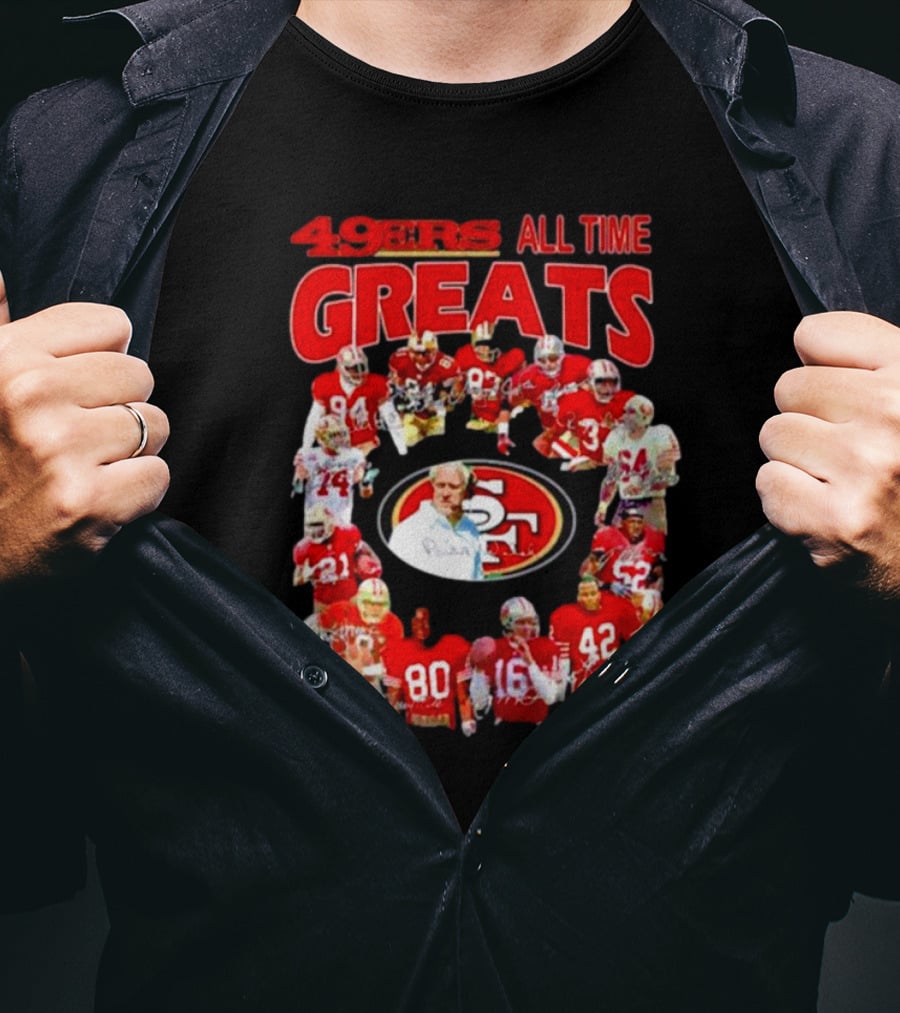 49ers All Time Greats Signatures San Francisco Legends T-Shirt