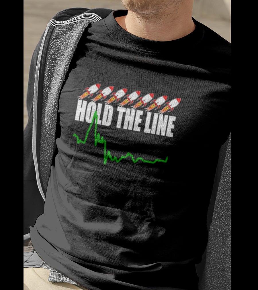 Wall Street Stonk Stocks Hold The Line Rocket Graph Momentum T-Shirt