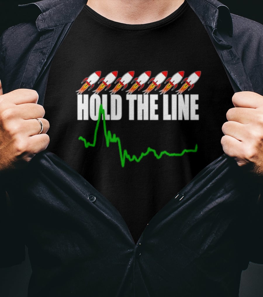 Wall Street Stonk Stocks Hold The Line Rocket Graph Momentum T-Shirt