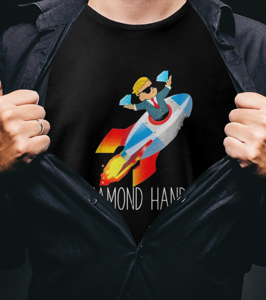 WallStreetBets WSB Diamond Hands Rocket Ship To The Moon T-Shirt