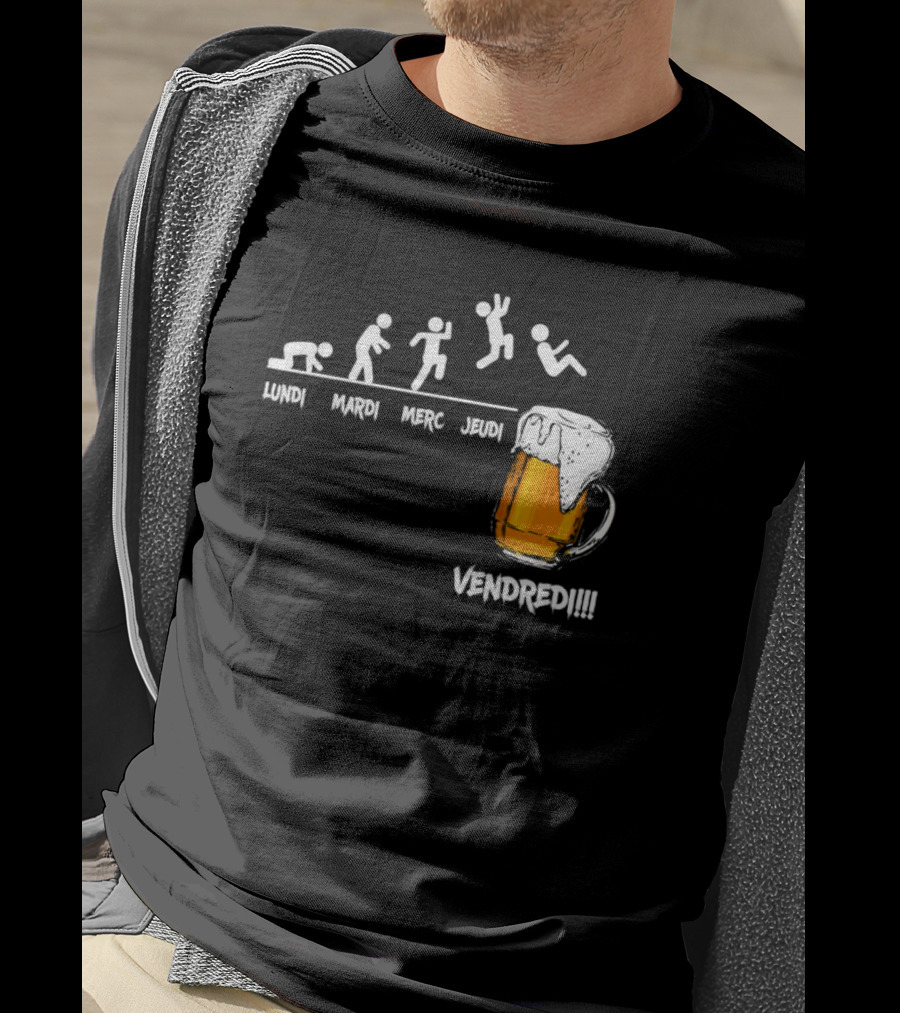 Lundi Mardi Mercredi Jeudi Vendredi Beer Evolution Mug T-Shirt