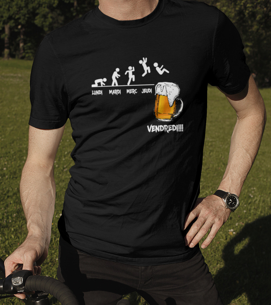 Lundi Mardi Mercredi Jeudi Vendredi Beer Evolution Mug T-Shirt
