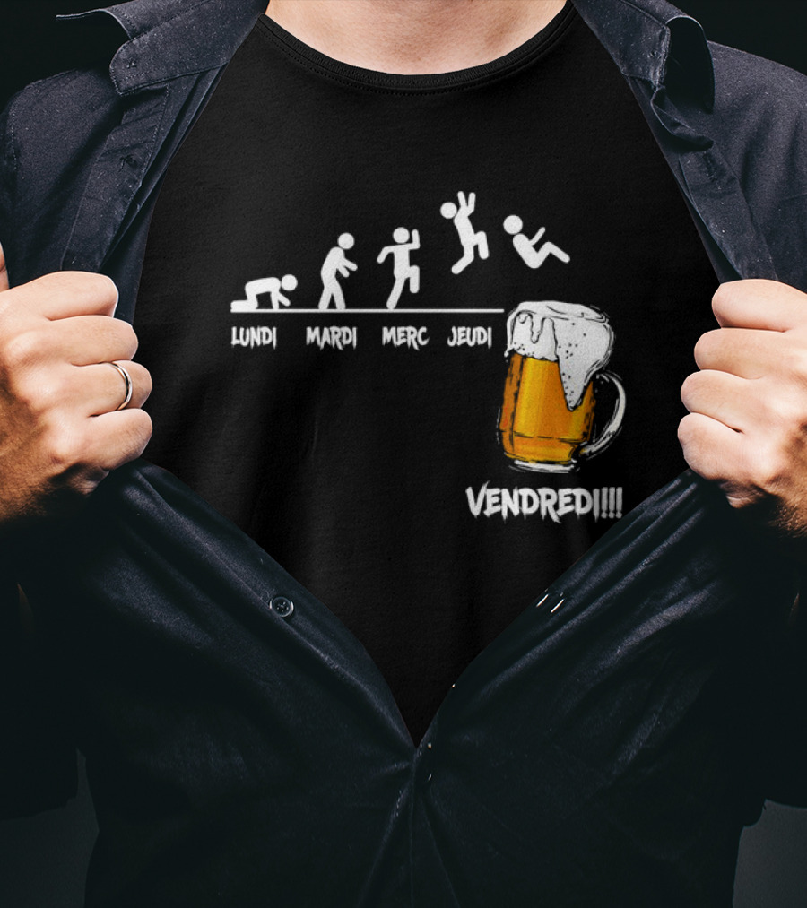 Lundi Mardi Mercredi Jeudi Vendredi Beer Evolution Mug T-Shirt
