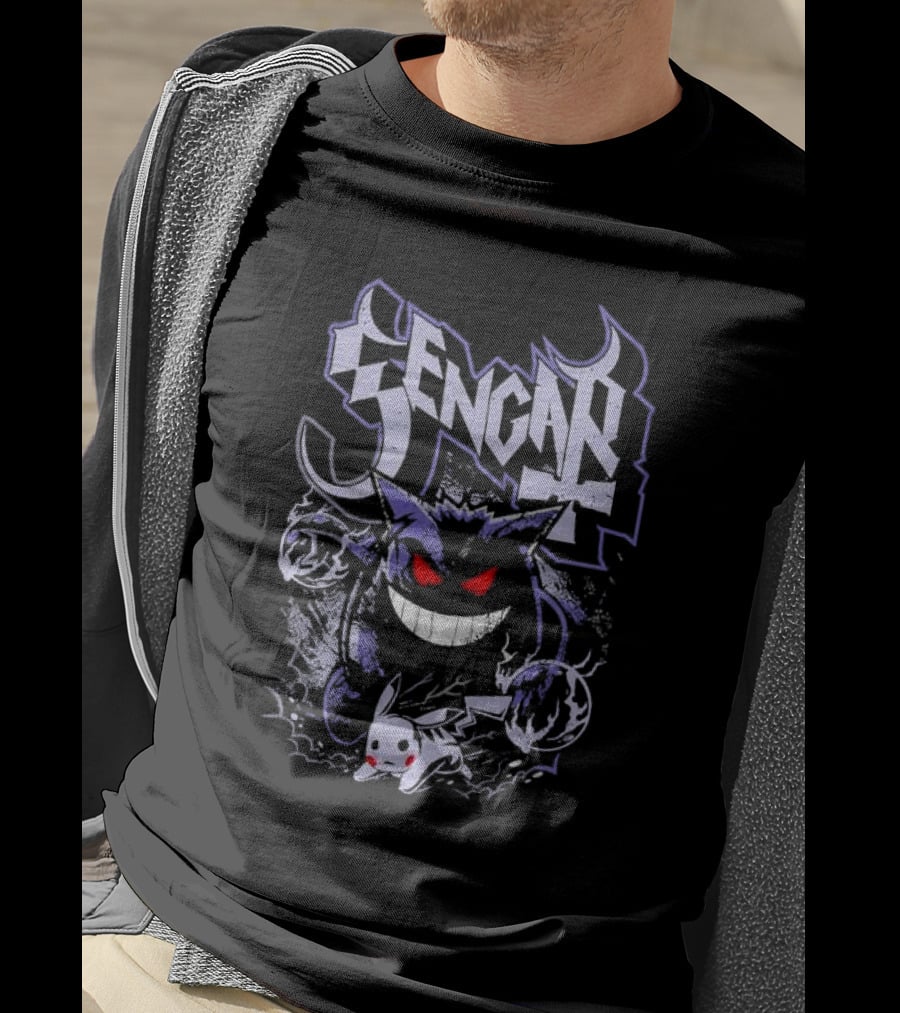 Gengar The Shadow Ghost With Pikachu T-Shirt