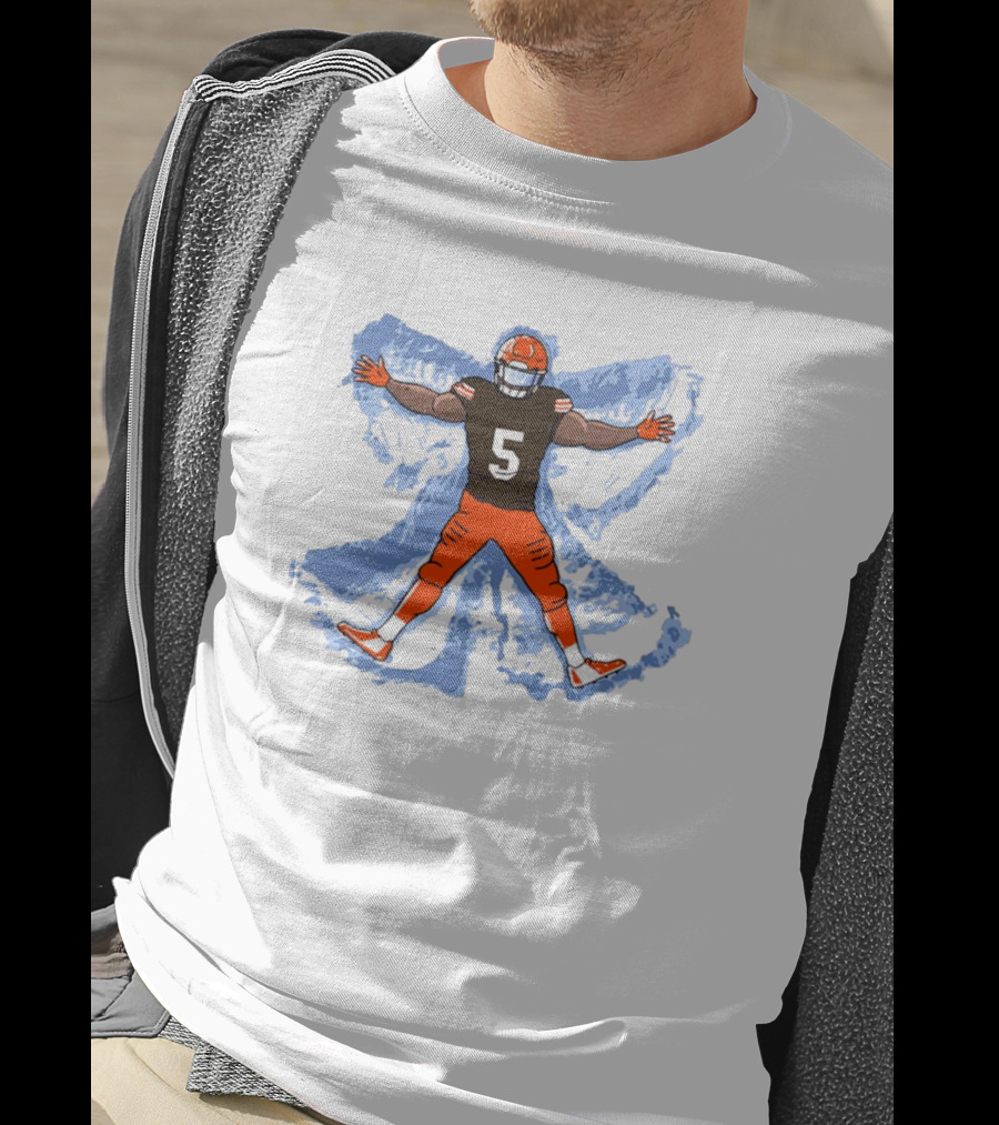 Cleveland Browns Jameis Winston Number 5 Snow Angel Dub T-Shirt
