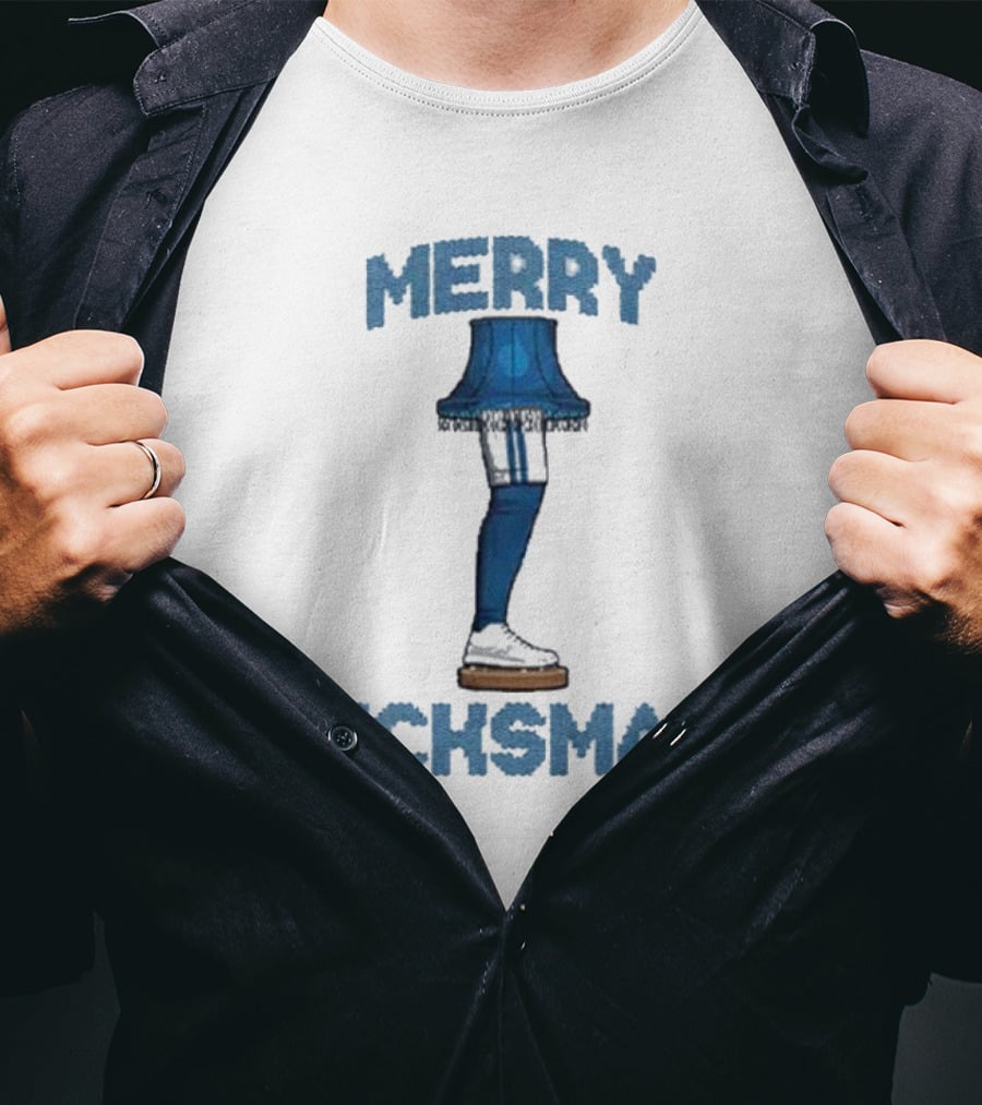 Merry Kicksmas Detroit Lions Leg Lamp Football Humor T-Shirt