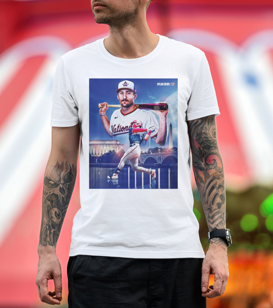 Dylan Crews Nationals Home Run Debut with Washington Monument and Lincoln Memorial Background T-Shirt