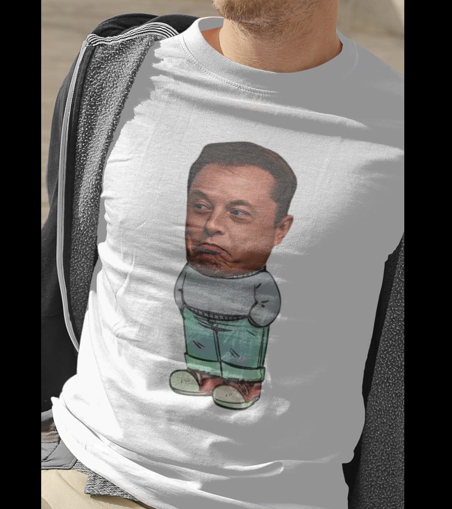 Musk Chill Guy Cartoon Style Humor Character T-Shirt