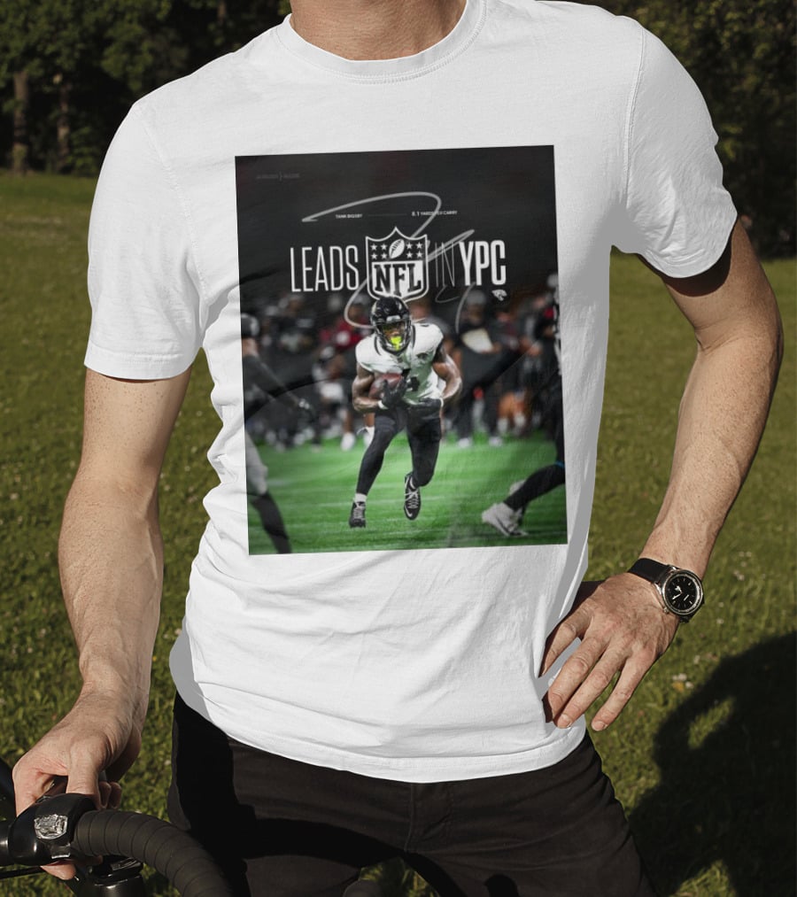Tank Bigsby Jacksonville Jaguars NFL Leads YPC Signature Football Action T-Shirt
