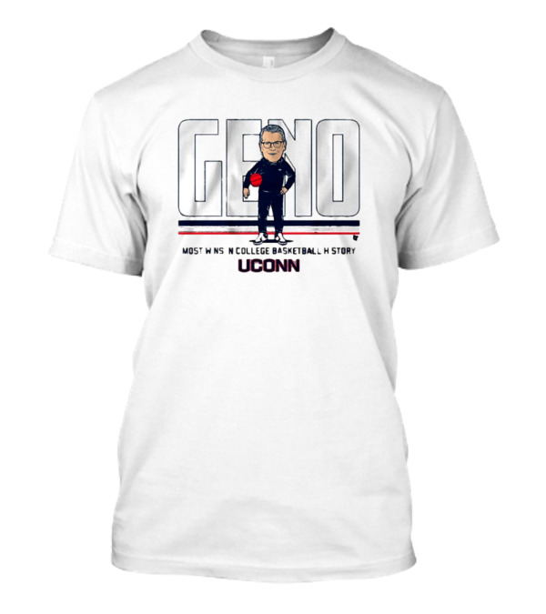 UConn Huskies Basketball Geno Auriemma Most Wins In College Basketball History T-Shirt