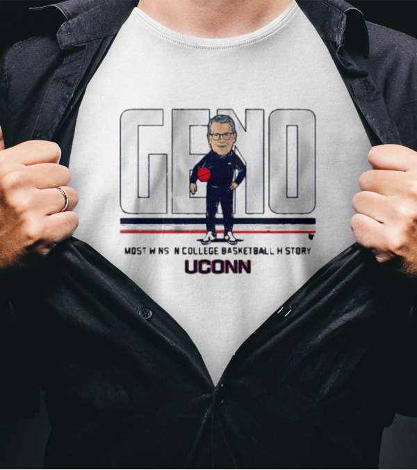 UConn Huskies Basketball Geno Auriemma Most Wins In College Basketball History T-Shirt