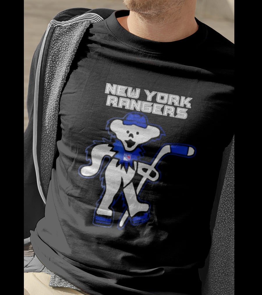 New York Rangers Grateful Dead Dancing Bear Hockey T-Shirt