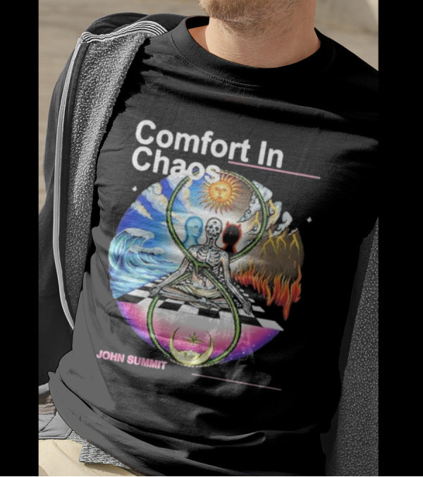 Comfort In Chaos John Summit The Good And The Evil Sun Moon Skeleton T-Shirt