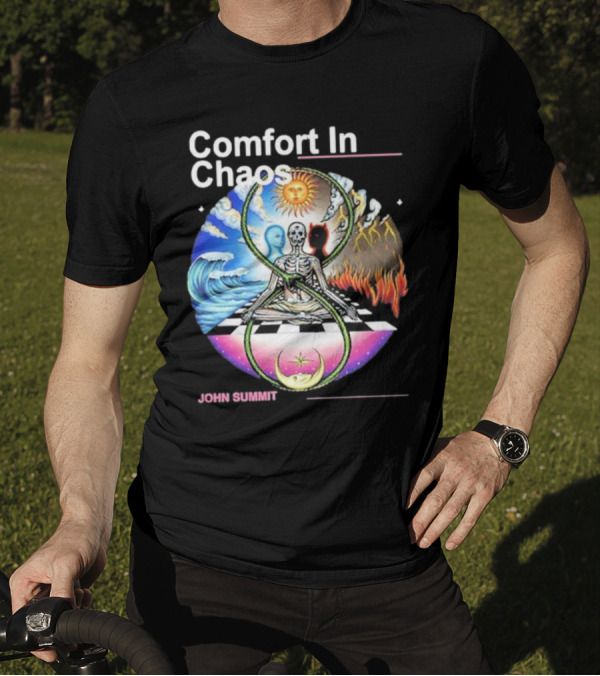 Comfort In Chaos John Summit The Good And The Evil Sun Moon Skeleton T-Shirt