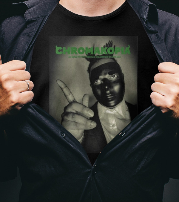 Chromakopia All Songs Written Produced And Arranged By John Cole Masked Figure Suit Finger Pointing T-Shirt