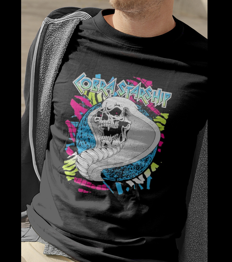 Cobra Starship Skull Cobra Neon Colors T-Shirt