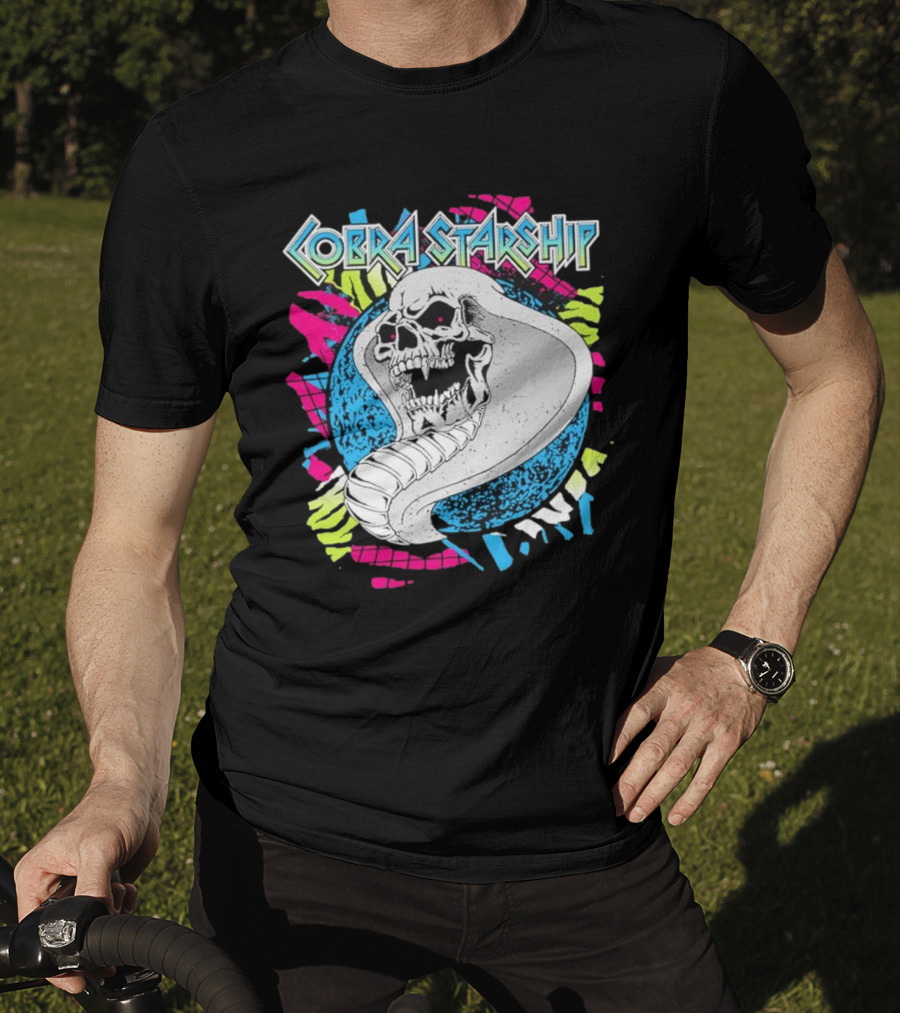 Cobra Starship Skull Cobra Neon Colors T-Shirt