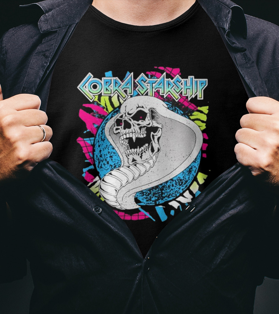 Cobra Starship Skull Cobra Neon Colors T-Shirt