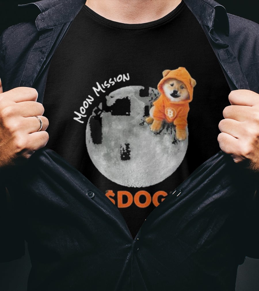 Moon Mission $DOG Dogecoin Bitcoin Shiba Inu T-Shirt