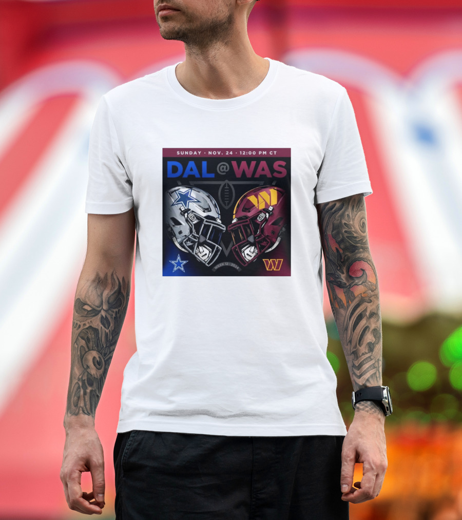Sunday Nov 24 DAL Vs WAS Helmet Week 12 T-Shirt