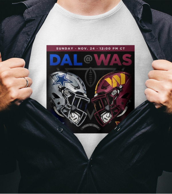 Sunday Nov 24 DAL Vs WAS Helmet Week 12 T-Shirt