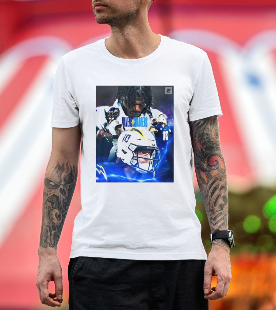 Baltimore Ravens vs Los Angeles Chargers Lamar vs Justin NFL Football Nov 26 T-Shirt
