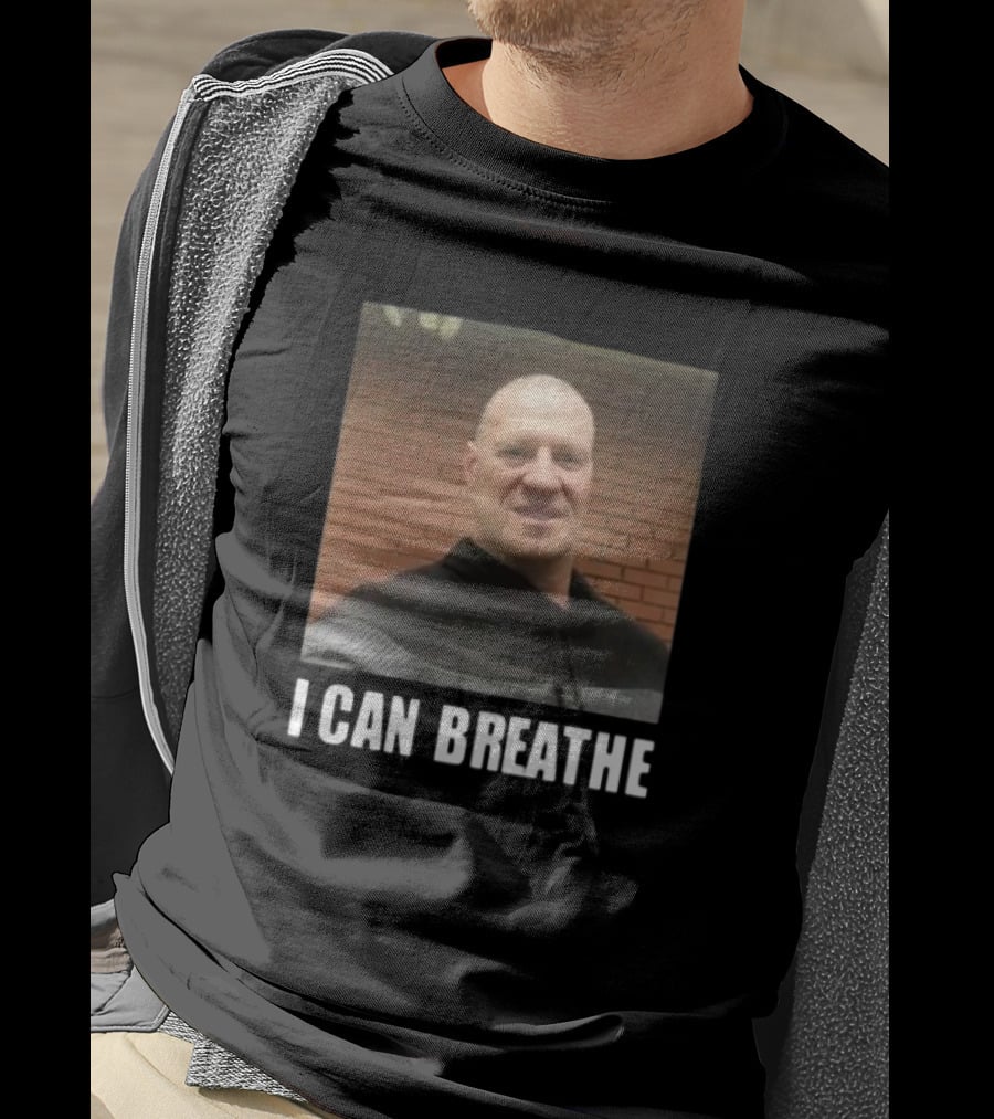 Bruhtees I Can Breathe Man Smiling Against Brick Wall T-Shirt