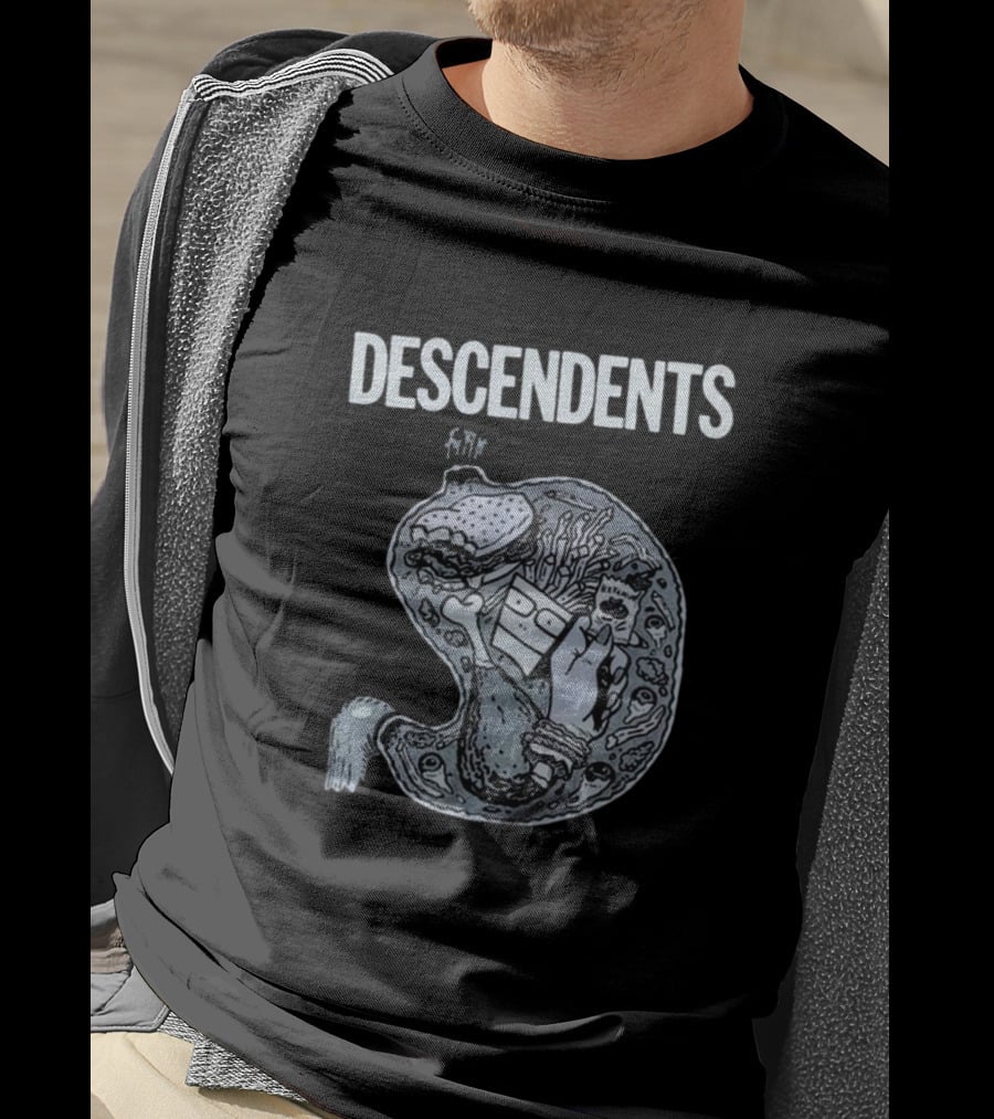 DESCENDENTS Hypercaffium Spazzinate Funny Stomach Graphic T-Shirt