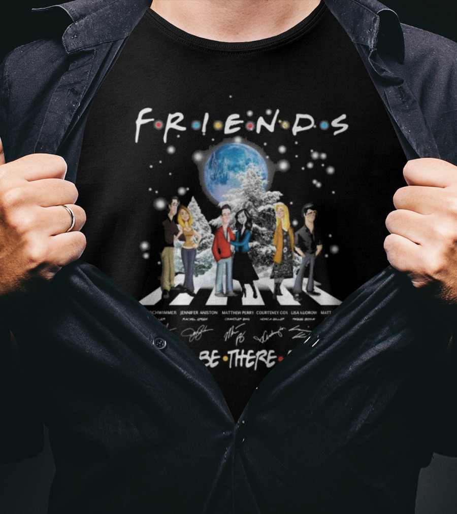 Friends Christmas Abby Road Signatures I Will Be There For You T-Shirt